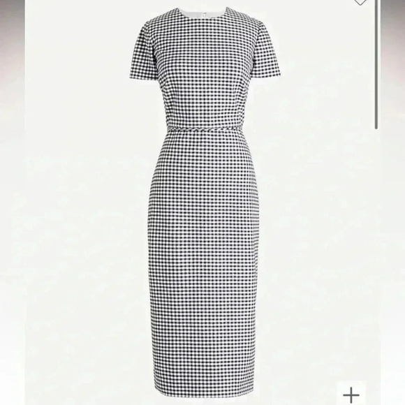 J crew Sheath dress in gingham bi-stretch cotton in size 8 - Picture 1 of 7